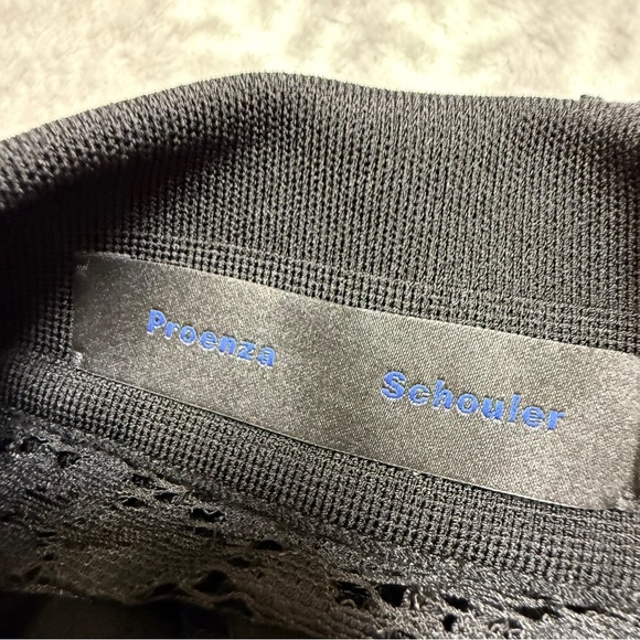 Proenza Schouler Floral Lace Shirt Size 6 Black Blouse New Pointed Collar - Picture 9 of 10